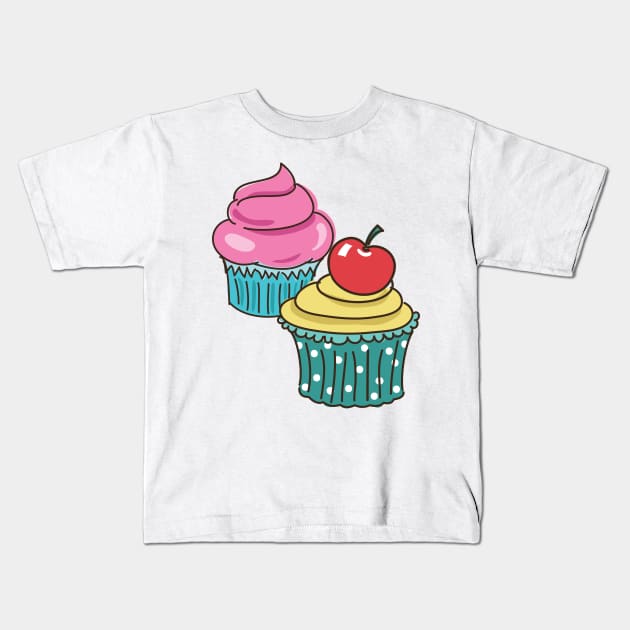 Cute Cupcakes Kids T-Shirt by SWON Design